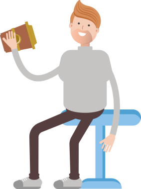 Erkek Karakteri Kahve İçiyor