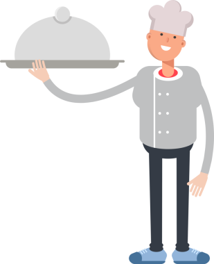 Şef Karakter Çizgi Filmi Avatar İllüstrasyonu