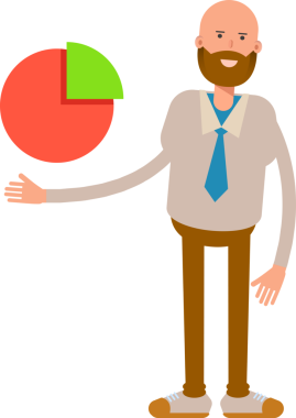 Kel İş Adamı Karakteri Turta Tutma Çizelgesi