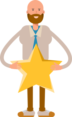 Kel İşadamı Karakteri Tutucu Yıldız