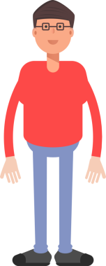 İnek Çocuk Karakteri Çizgi Film Çizimi