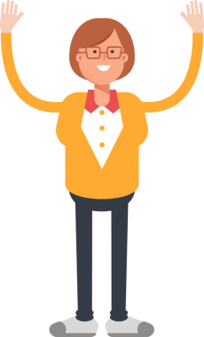 Ofis Kadını Karakteri Ellerinizi Kaldırın