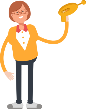 Ofis Kadını Karakteri Uzay Silahı Tutuyor