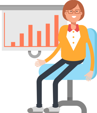 Ofis Kadını Karakteri Sunar Bar Çizelgesi