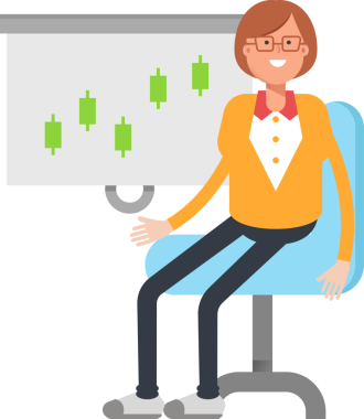 Ofis Kadını Karakteri Sunar Mum Çizelgesi