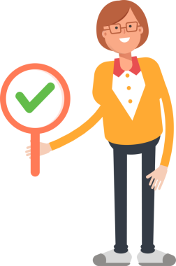 Ofis Kadını Karakteri Çek İşaretini Gösteriyor