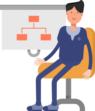 Erkek Doktor Karakteri Organizasyon Çizelgesini Sunar