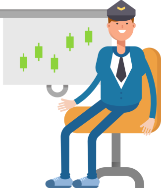 Postacı Karakteri Candlestick Çizelgesini Sunar