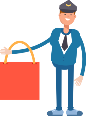 Postacı Karakteri Alışveriş Çantası