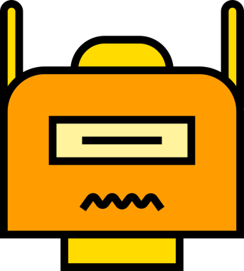 Çizgi Robot Karakteri Simgesi