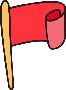 Doodle Kızıl Bayrak Simgesi Clipart