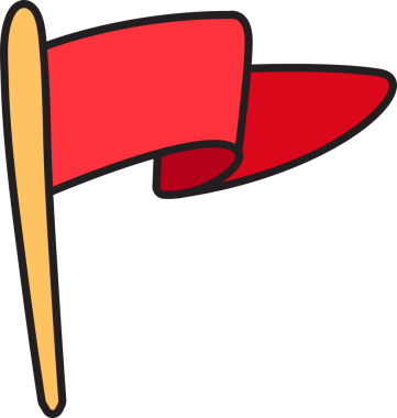 Doodle Kızıl Bayrak Simgesi Clipart