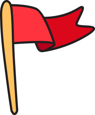 Doodle Kızıl Bayrak Simgesi Clipart