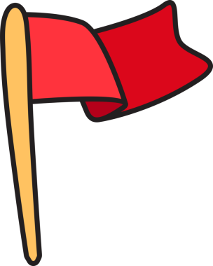 Doodle Kızıl Bayrak Simgesi Clipart