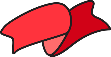 Doodle Kırmızı Kurdele Sancak İllüstrasyonu