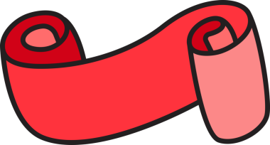 Doodle Kırmızı Kurdele Sancak İllüstrasyonu