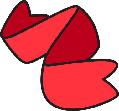 Doodle Kırmızı Kurdele Sancak İllüstrasyonu