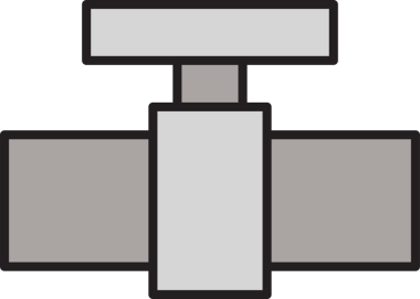 Valf Durdurma ve Boru Hattı Simgesi