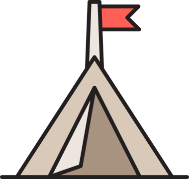 Kamp Çadırı Simgesi İllüstrasyonu