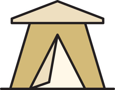 Kamp Çadırı Simgesi İllüstrasyonu