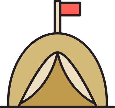 Kamp Çadırı Simgesi İllüstrasyonu
