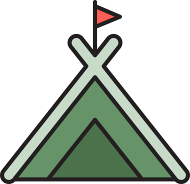 Kamp Çadırı Simgesi İllüstrasyonu