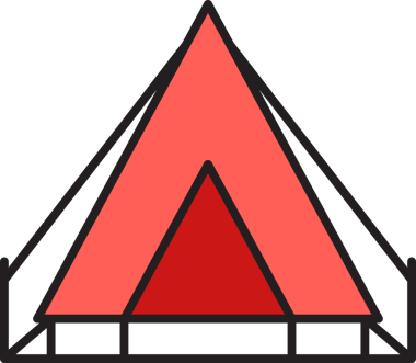 Kamp Çadırı Simgesi İllüstrasyonu