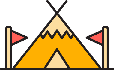 Kamp Çadırı Simgesi İllüstrasyonu