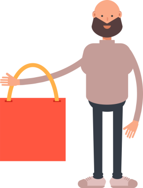 Sakallı Adam Karakteri Alışveriş Çantası