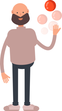 Sakallı Adam Karakteri Top Oynuyor