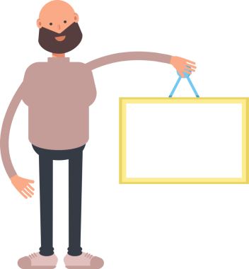 Sakallı Adam Karakteri Boş İmza Tutuyor