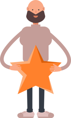 Sakallı Adam Karakteri Tutucu Yıldız