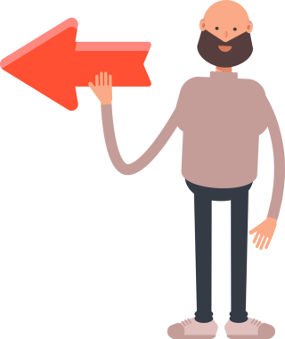 Sakal Adam Karakteri ve Ok İşareti