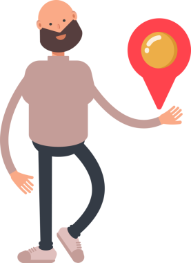 Sakallı Adam Karakteri Harita İğnesi