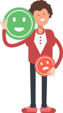 Kıvırcık saçlı adam karakteri Çizgi film İllüstrasyonu