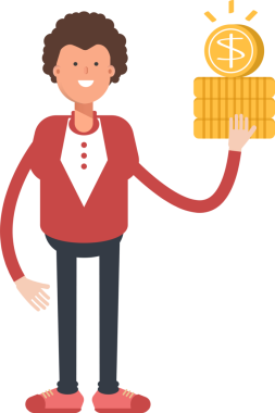 Kıvırcık saçlı adam karakteri Çizgi film İllüstrasyonu