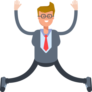 Ofis İşçisi Karakteri Rahatlama ve Atlama