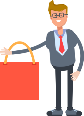 Ofis İşçisi Karakteri Alışveriş Çantası