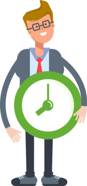 Ofis İşçisi Karakteri Tutma Saati