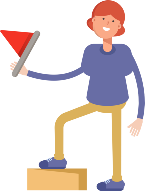 Kadın Karakteri Çizgi Film İllüstrasyonu