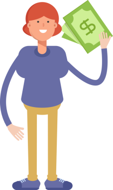 Kadın Karakteri Çizgi Film İllüstrasyonu