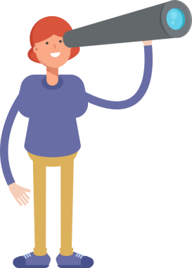 Kadın Karakteri Çizgi Film İllüstrasyonu