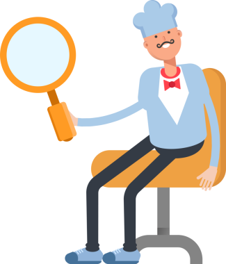 Garson Karakteri Oturma ve Tutma Büyüteci