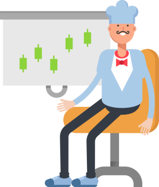 Garson Karakteri Candlestick Çizelgesini Sunar