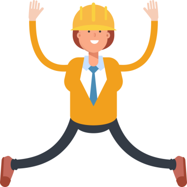Kadın Mühendis Karakteri Rahatlama ve Atlama