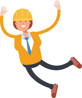 Kadın Mühendis Karakteri Rahatlama ve Atlama