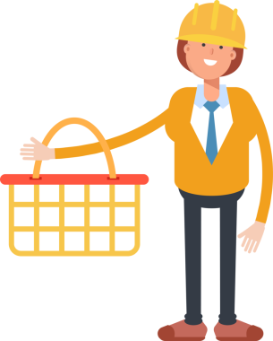 Kadın Mühendis Karakteri Alışveriş Sepeti