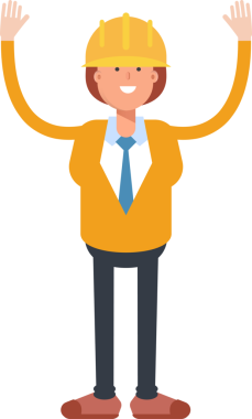 Kadın Mühendis Karakteri Kaldır ellerini