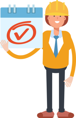 Kadın Mühendis Karakteri ve İşaretleme İşareti