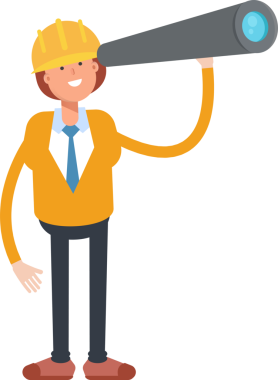 Dürbün kullanan Kadın Mühendis Karakteri